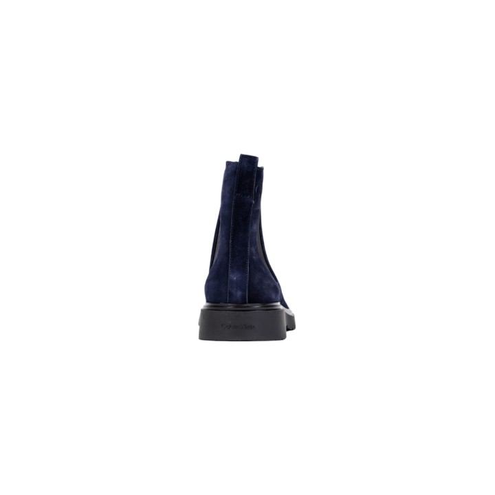 Bota Chelsea de hombre Calvin Klein Jeans azul de ante vista posterior