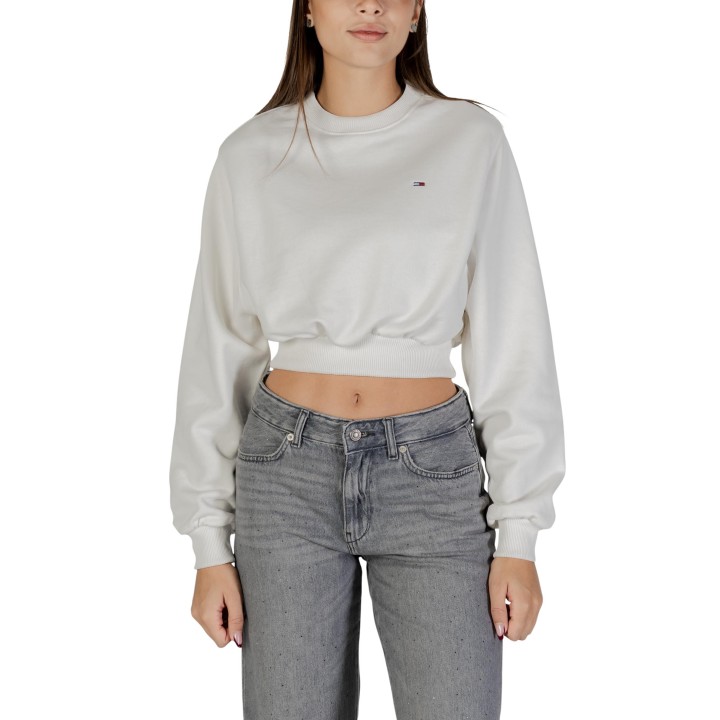 Sudadera de mujer Tommy Hilfiger Jeans Sour Cream DW0DW21831 vista frontal