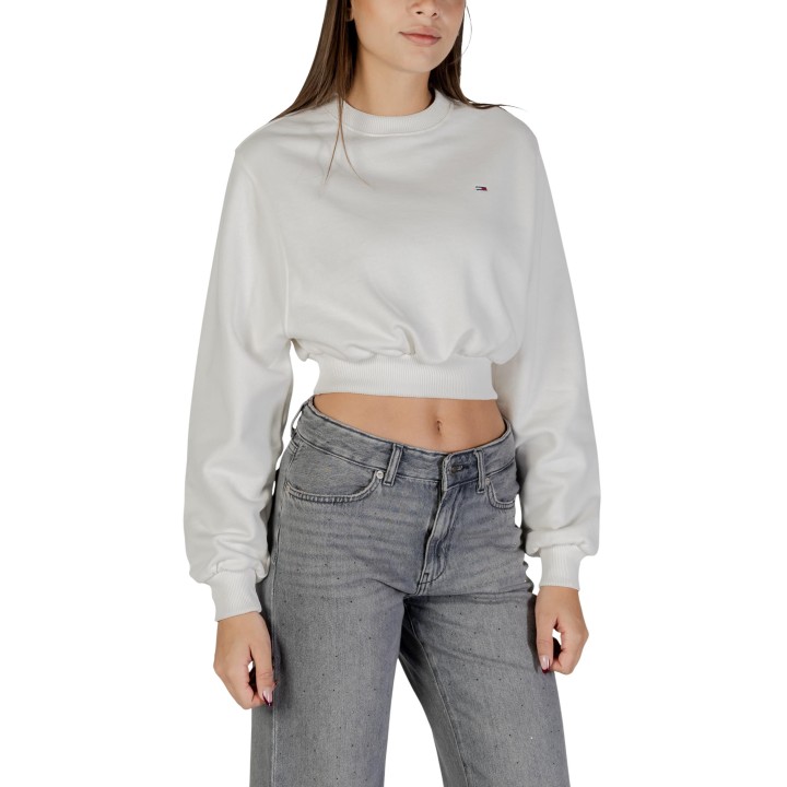 Sudadera de mujer Tommy Hilfiger Jeans Sour Cream DW0DW21831 vista frontal