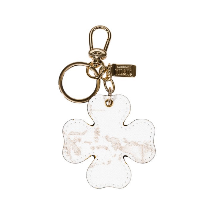 Llavero de mujer Alviero Martini Prima Classe C W276 6188 blanco con herrajes dorados vista posterior