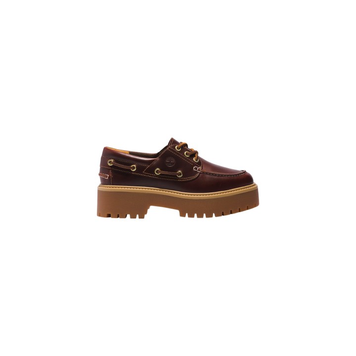 Timberland zapato náutico de mujer burdeos vista lateral
