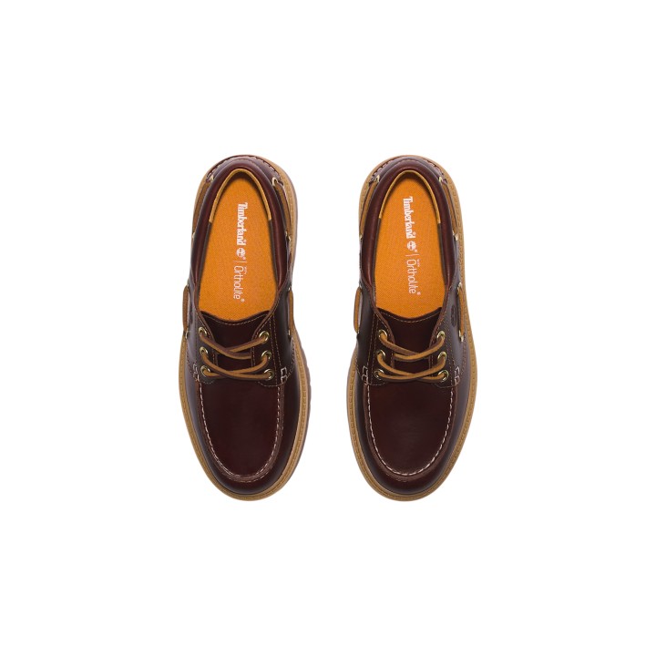 Timberland zapato náutico de mujer burdeos detalle interior y cordones