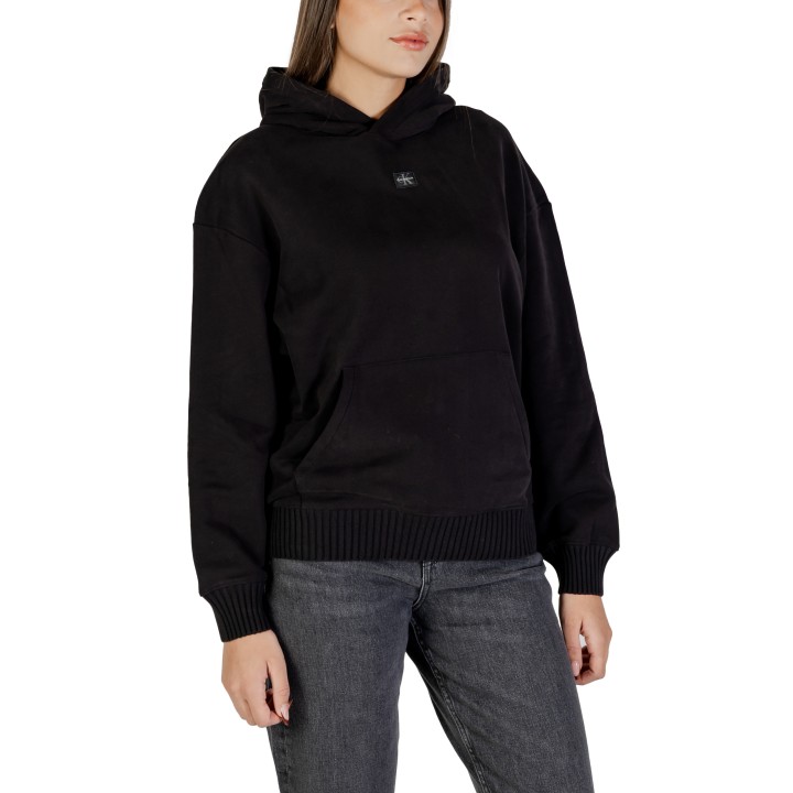 Sudadera negra de mujer Calvin Klein Jeans LV047D232G vista de tres cuartos