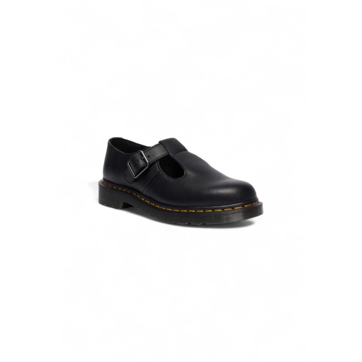 Dr. Martens Polley Ambassador 41408001 zapato de mujer negro de piel vista de tres cuartos