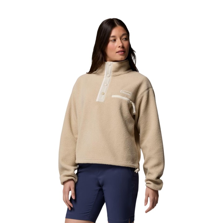 Sudadera Columbia Helvetia II para mujer beige de fleece vista frontal