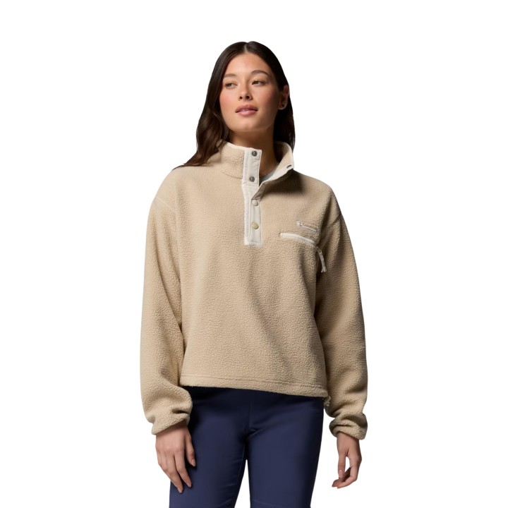 Sudadera Columbia Helvetia II para mujer beige de fleece vista frontal