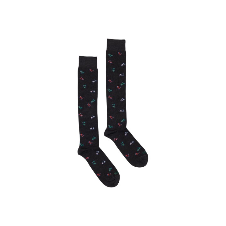 Par de calcetines Yos Vespa para hombre negros vista frontal