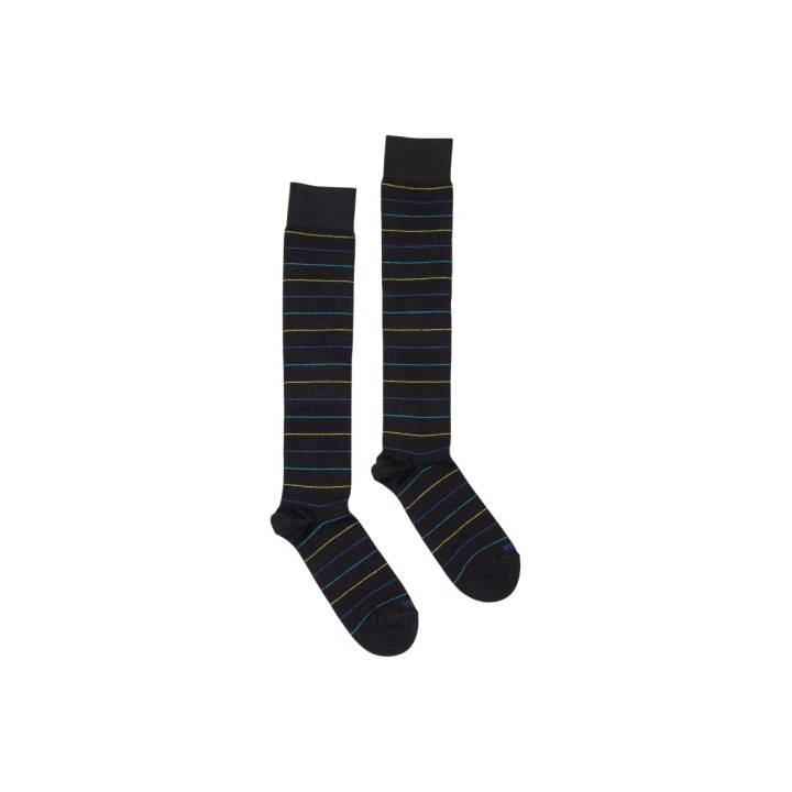 Pareja de calcetines largos Yos Righe negros para hombre vista frontal