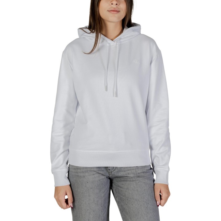 Calvin Klein Jeans sudadera de mujer blanca con capucha vista frontal