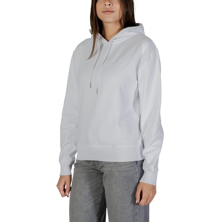 Calvin Klein Jeans sudadera de mujer blanca con capucha vista de tres cuartos