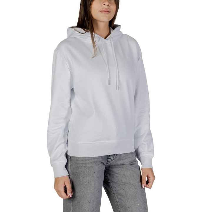 Calvin Klein Jeans sudadera de mujer blanca con capucha vista de tres cuartos