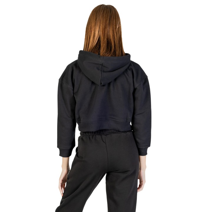 Icon sudadera de mujer negra con capucha vista posterior