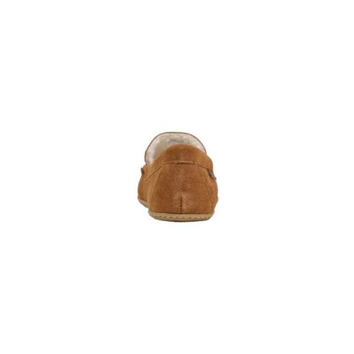 Ralph Lauren zapatilla de casa para hombre Collins RF103842 en cuero color cuero vista posterior