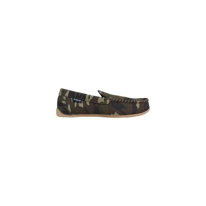 Ralph Lauren zapatilla de casa para hombre verde oliva de camuflaje vista lateral