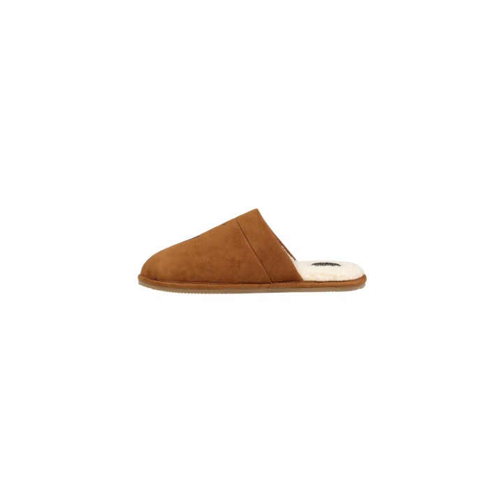 Ralph Lauren zapatilla de casa de hombre Klarence Big de cuero color tan vista lateral