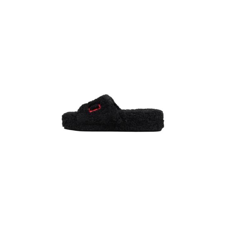 Ralph Lauren zapatillas de casa para mujer negras Robin Platform vista lateral