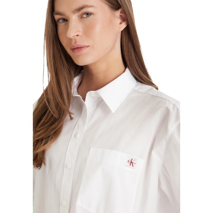Calvin Klein Jeans camisa de mujer blanca detalle frontal