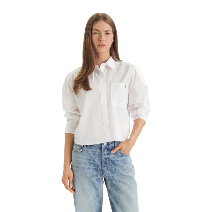 Camisa blanca de mujer Calvin Klein Jeans LV047F148G vista frontal