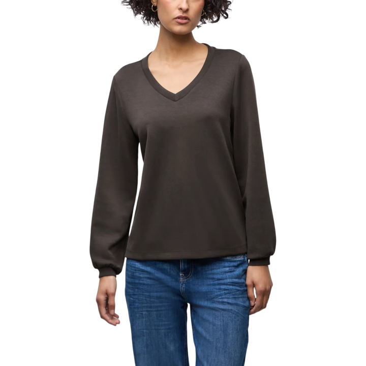 Street One sudadera de mujer marrón 323840 vista frontal