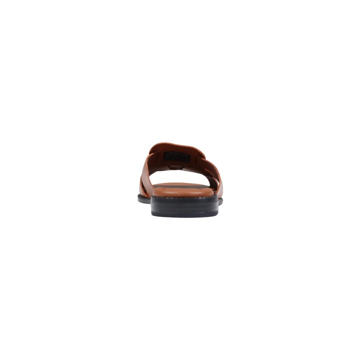 Sandalias de mujer Tommy Hilfiger FW0FW09126 en cuero color cuero vista posterior