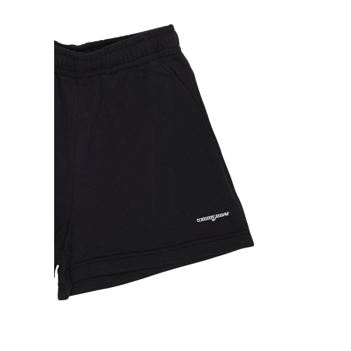 Tommy Hilfiger Jeans pantalón corto de mujer negro detalle del tejido y bolsillo