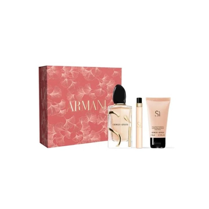 Set de perfume Sì de Armani para mujer con estuche rosa