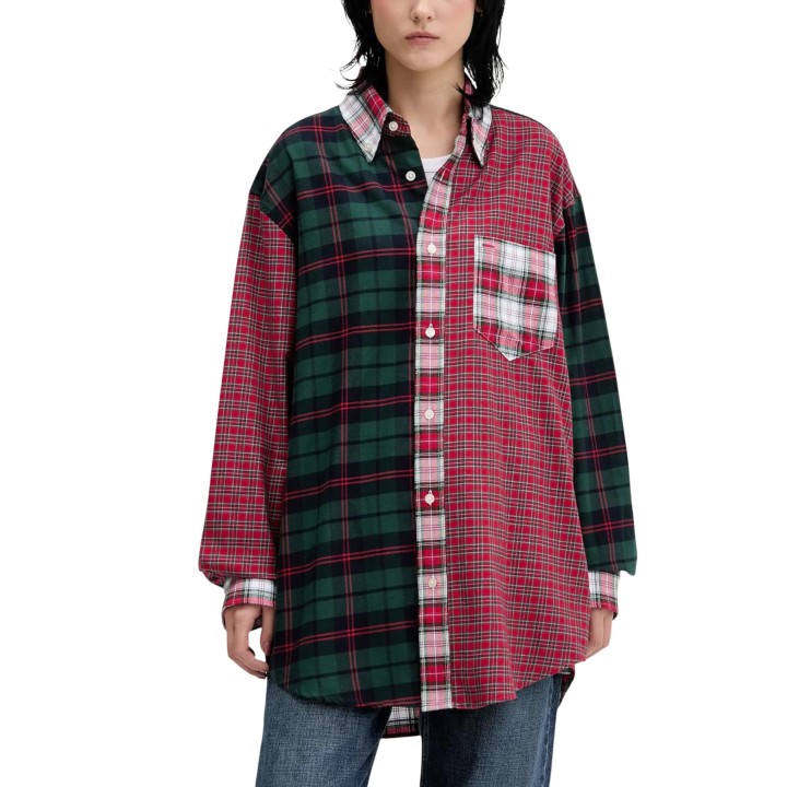 Camisa de cuadros roja Tommy Hilfiger Jeans para mujer vista frontal