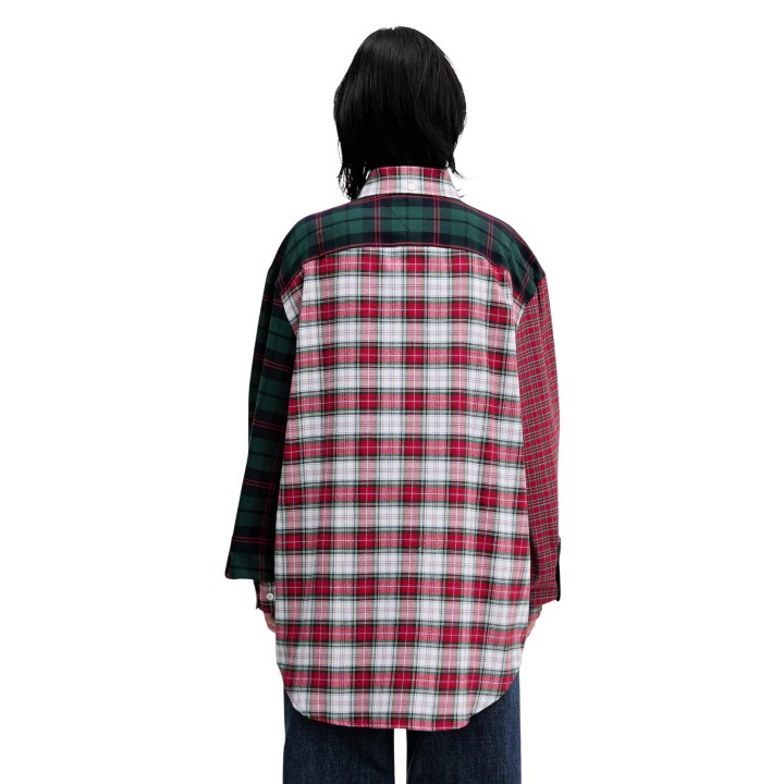 Camisa de cuadros roja Tommy Hilfiger Jeans para mujer vista posterior