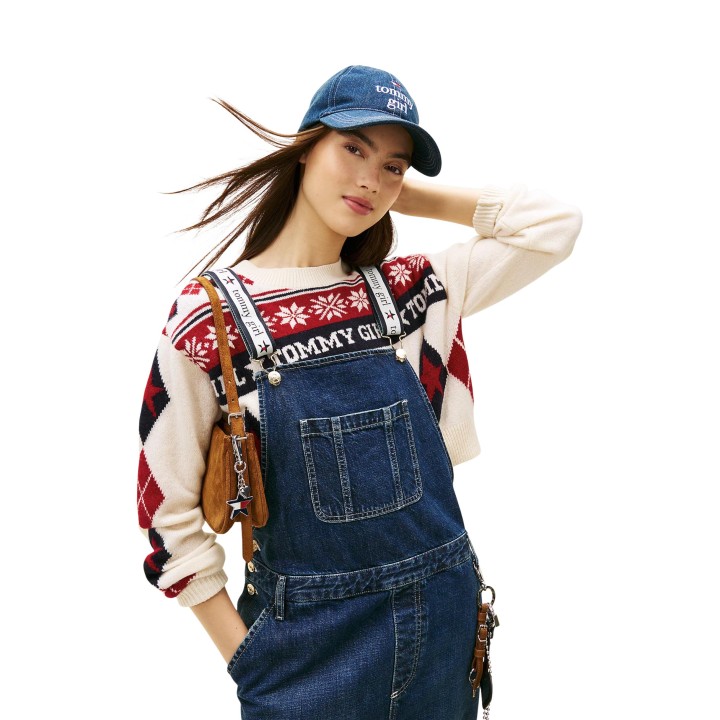 Peto de mujer Tommy Hilfiger Jeans en denim azul detalle frontal