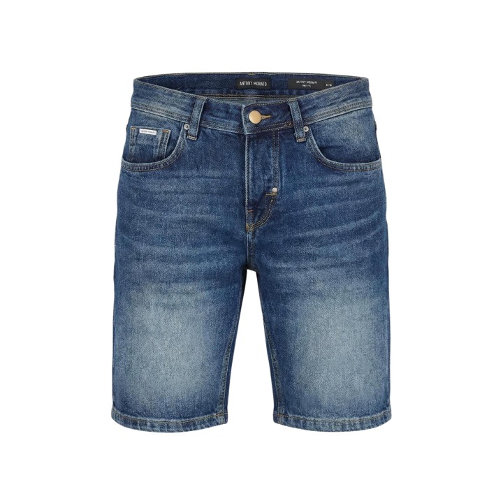 Detalle frontal del pantalón corto vaquero azul Antony Morato para hombre