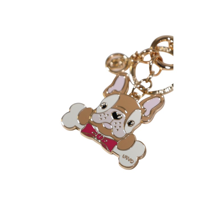 Liu-Jo llavero de mujer dorado DOG KEY RING AA6090 A0001 vista de tres cuartos