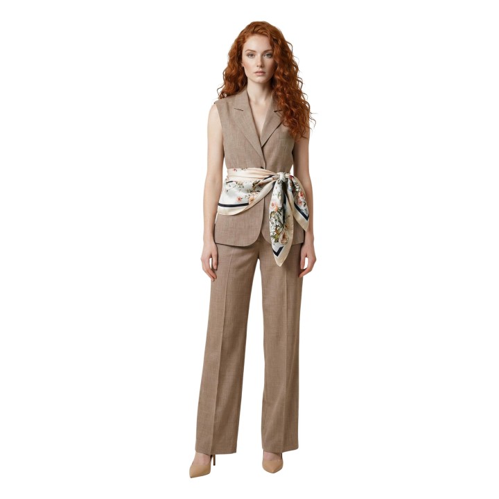 Liu-Jo chaleco de mujer beige claro TS. NAVETTA WA6165 T332A vista frontal