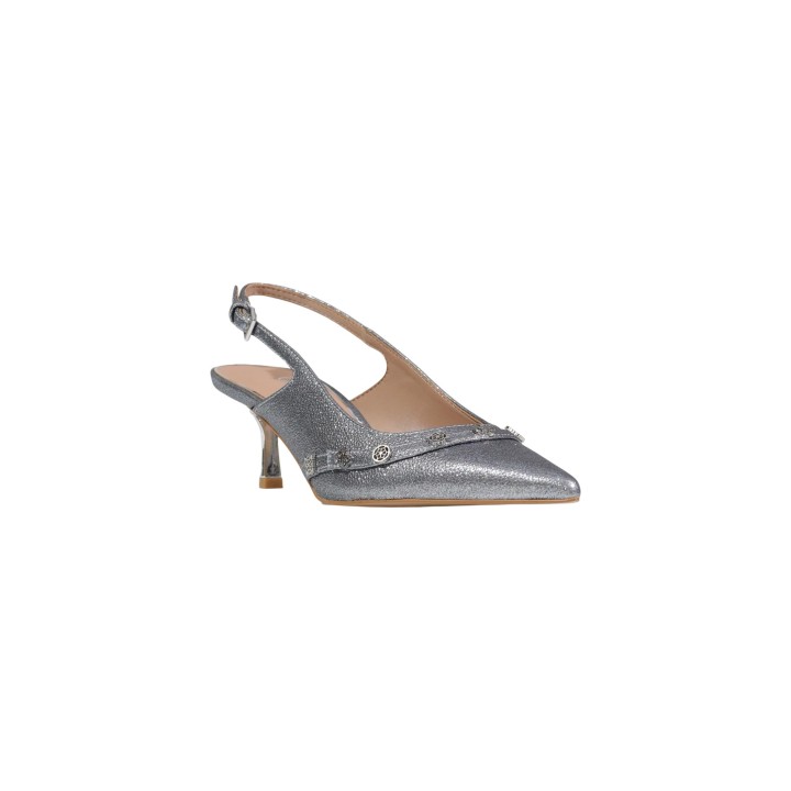 Guess Yanai2 zapatos de tacón para mujer plateados vista frontal