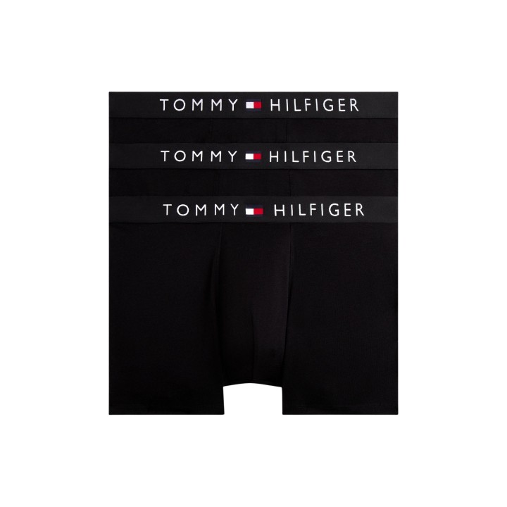 Pack de tres bóxeres negros Tommy Hilfiger para hombre vista frontal