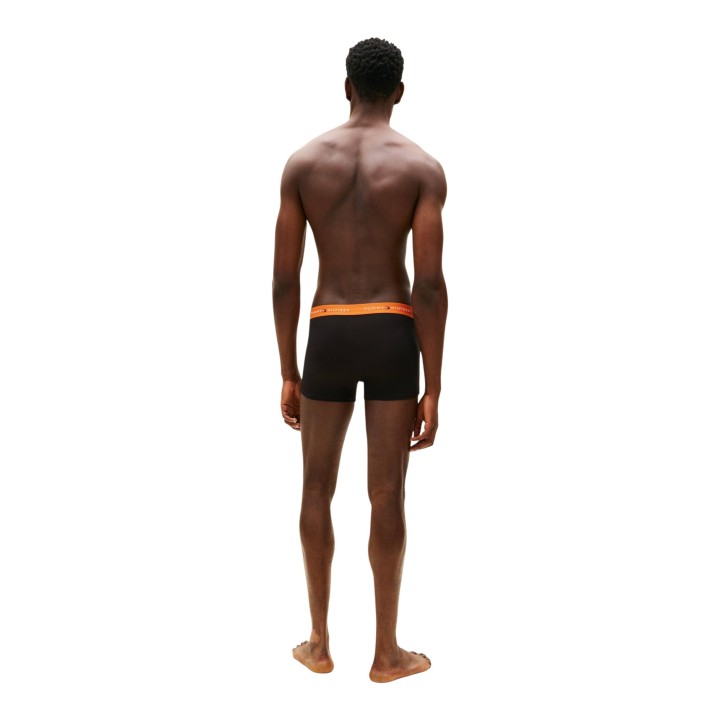 Bóxer Tommy Hilfiger para hombre negro con cinturilla naranja vista posterior