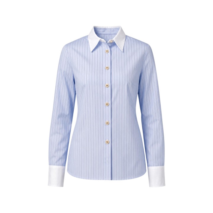 Morgan De Toi camisa de mujer 251-CKARA azul cielo a rayas vista frontal