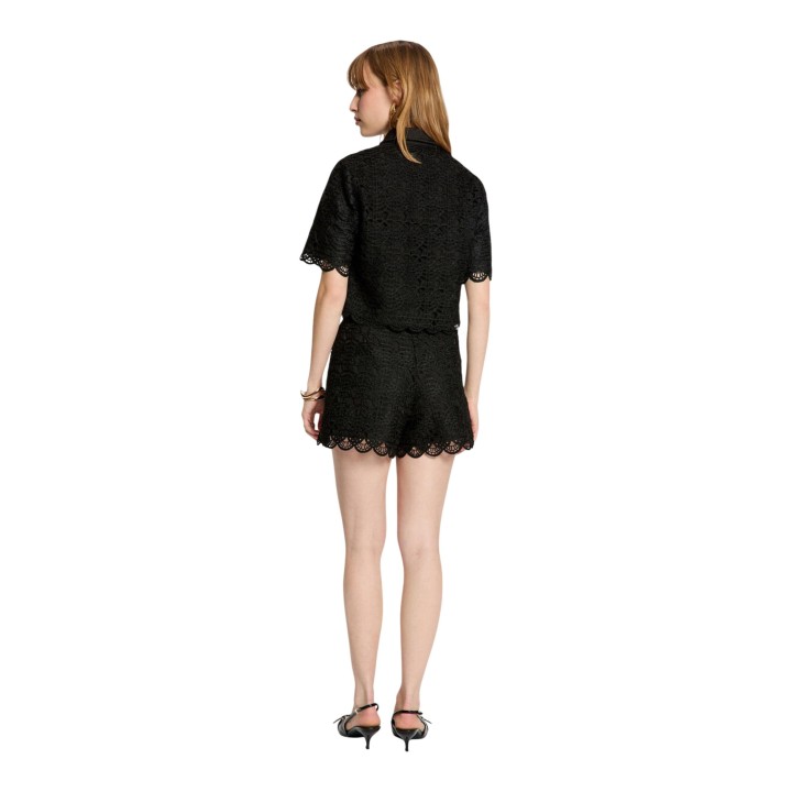 Morgan De Toi camisa de mujer negra de encaje vista posterior