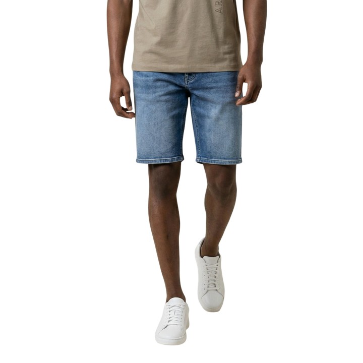Replay pantalón corto de hombre azul claro vaquero vista frontal