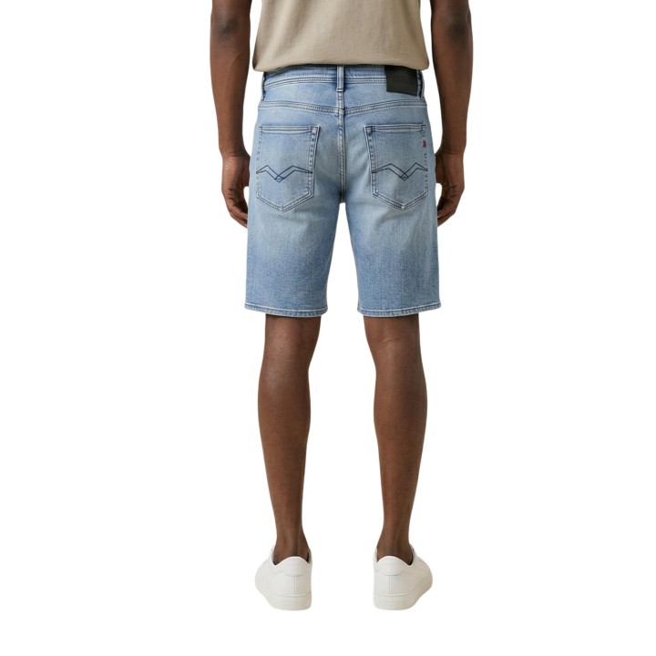 Replay pantalón corto de hombre azul claro vaquero vista posterior