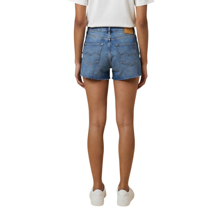 Replay pantalón corto vaquero de mujer azul detalle posterior
