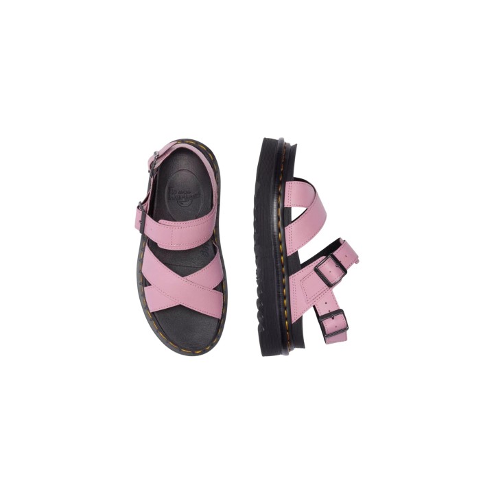 Dr. Martens Voss II sandalias de mujer rosa antiguo vista superior y lateral