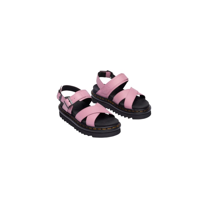 Dr. Martens Voss II sandalias de mujer rosa antiguo vista de tres cuartos