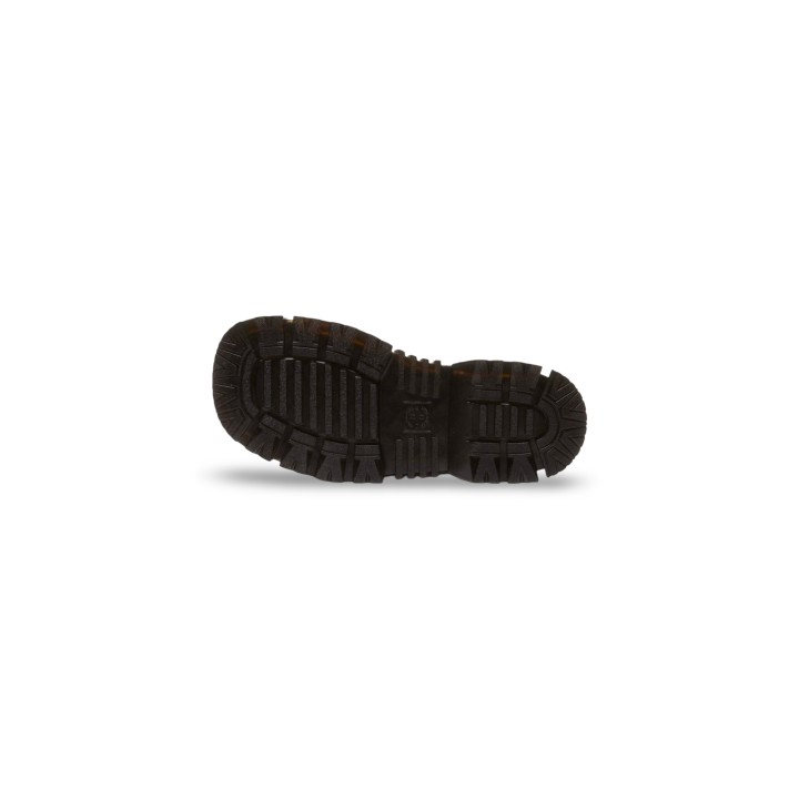 Dr. Martens Mattison 3s sandalia de mujer negra de Soft PU detalle de la suela