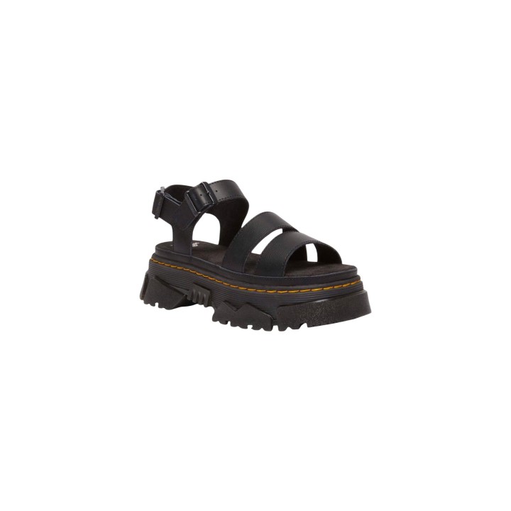 Dr. Martens sandalias de mujer Mattison 2s Athena negras vista tres cuartos