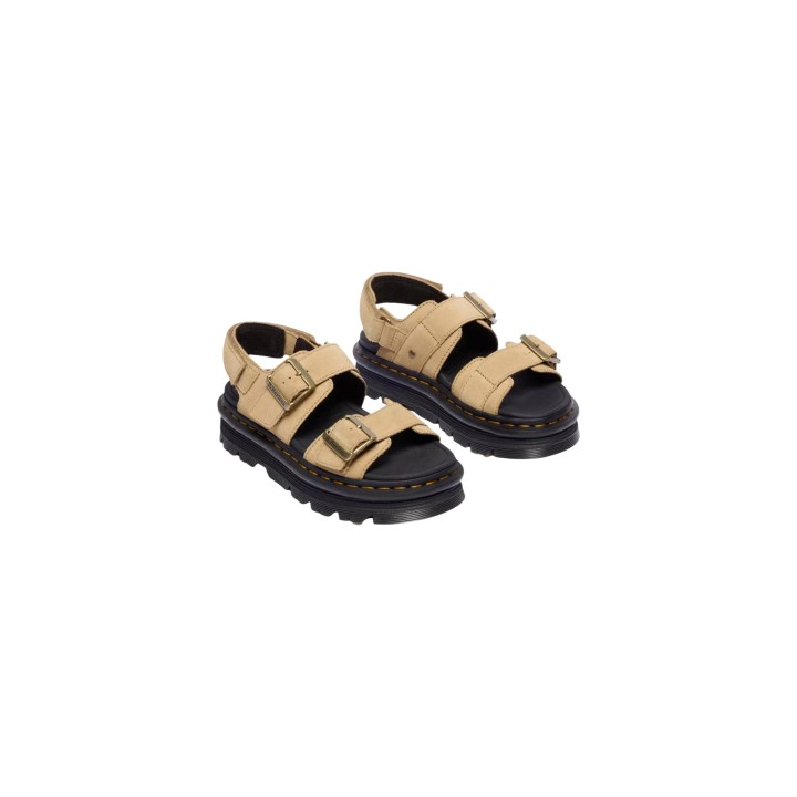 Dr. Martens sandalias de mujer beige de ante Zebzag vista tres cuartos