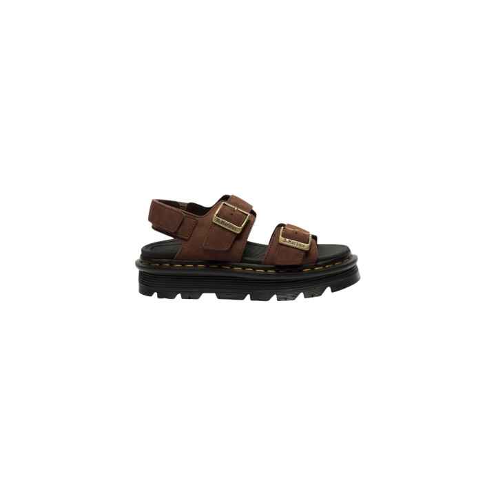 Dr. Martens Zebzag sandalia de mujer marrón de nubuck vista lateral