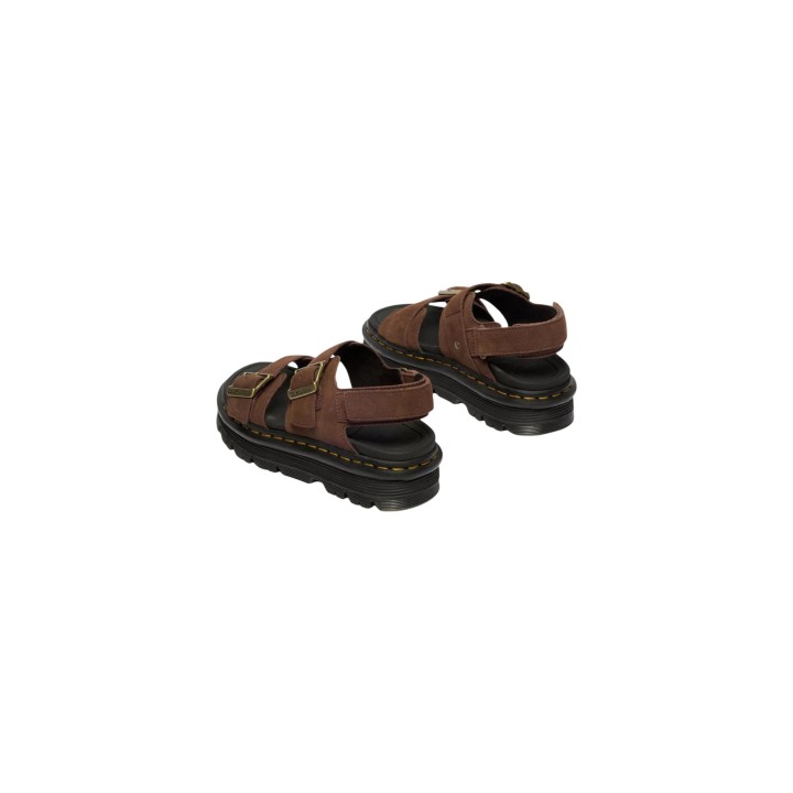 Dr. Martens Zebzag sandalias de mujer marrón de nubuck vista posterior