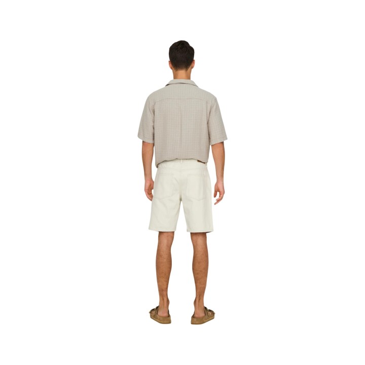 Only & Sons bermuda beige para hombre en tejido vaquero vista posterior