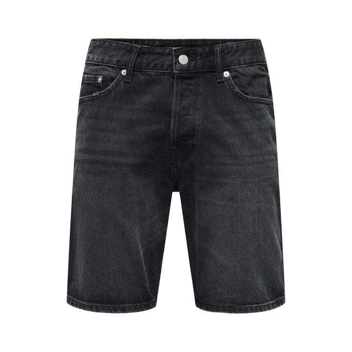 Pantalón corto vaquero negro Only & Sons para hombre vista frontal