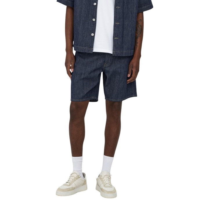Only & Sons pantalón corto de hombre en denim azul oscuro vista frontal